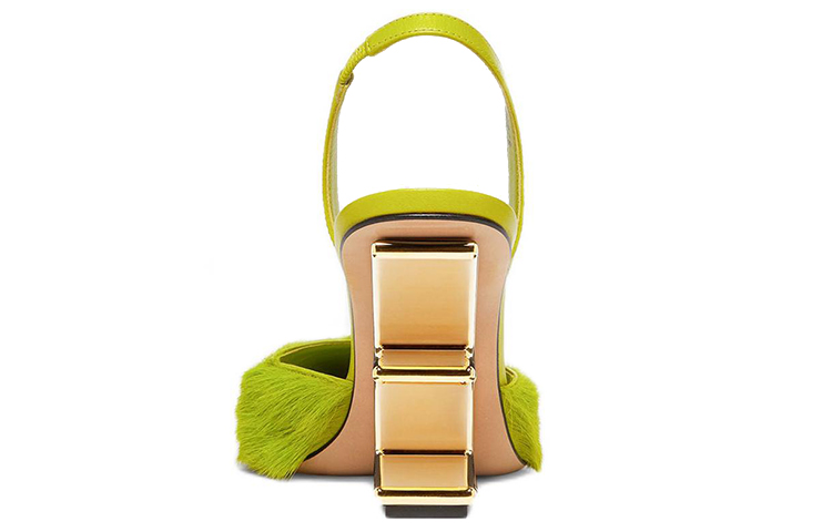 Shop (W) Mules con Tacco Alto Fendi First ''Pelliccia di Pony Verde'' 8J8367ALINF1JF3