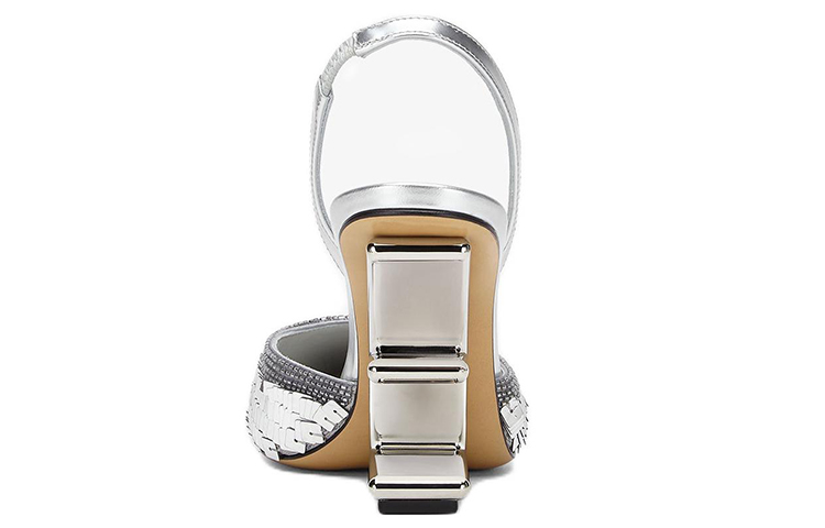 (W) Fendi First High Heel Mules 'Sequin Silver' 圖 4