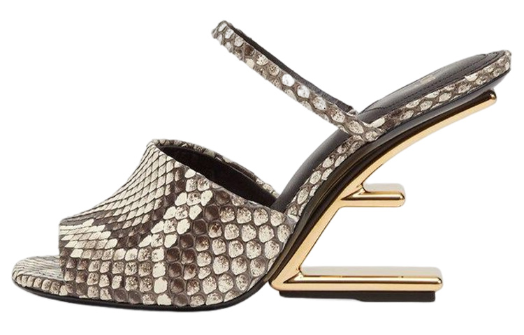 (W) Fendi First High Heel Sandals 'Brown Python'