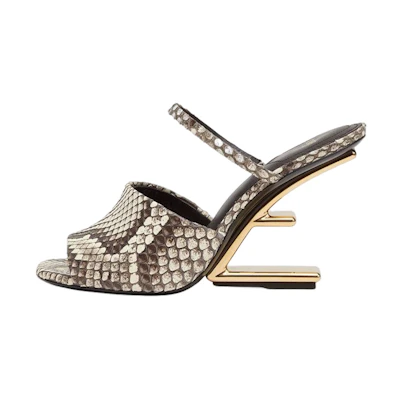 (W) Fendi First High Heel Sandals 'Brown Python'