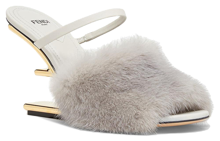 (W) Fendi First High Heel Sandals 'Grey Mink Fur' 圖 2