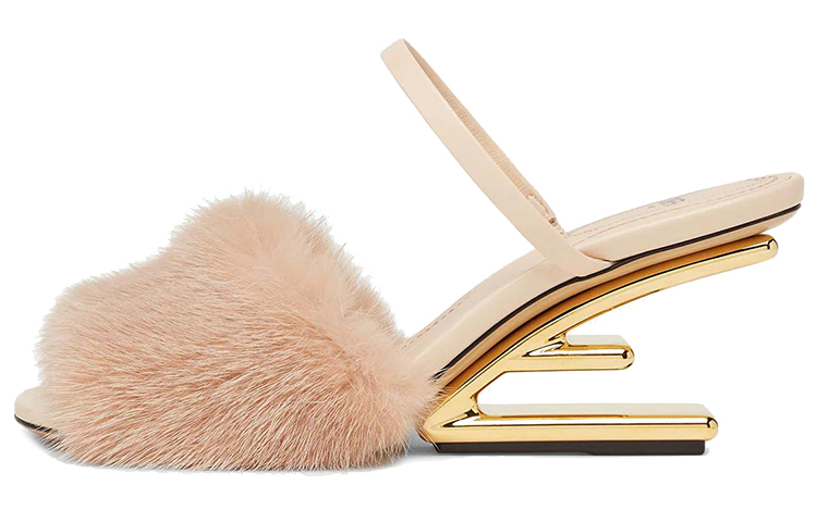 (W) Fendi First Mid-Heel Sandal 'Light Pink'