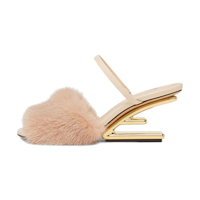 (W) Fendi First Mid-Heel Sandal 'Light Pink'