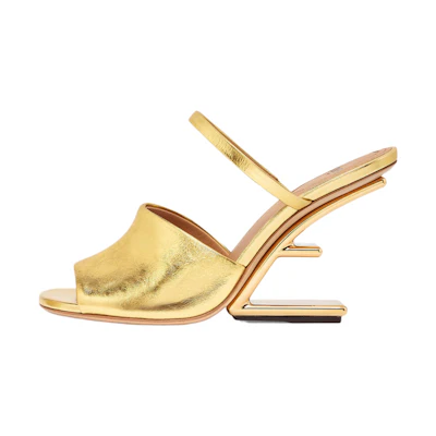 (W) Fendi First Nappa Leather High-Heeled Sandals 'Gold'