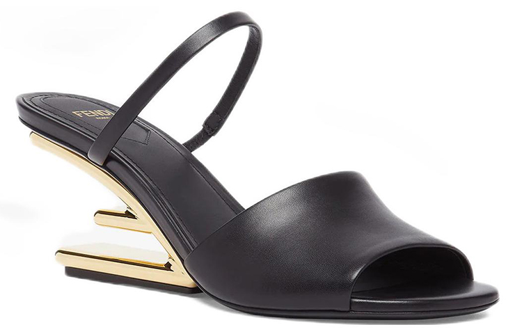 (W) Fendi First Sandal 'Black Leather Mid Heel' 圖 3