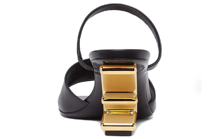 (W) Fendi First Sandal 'Black Leather Mid Heel' 圖 5