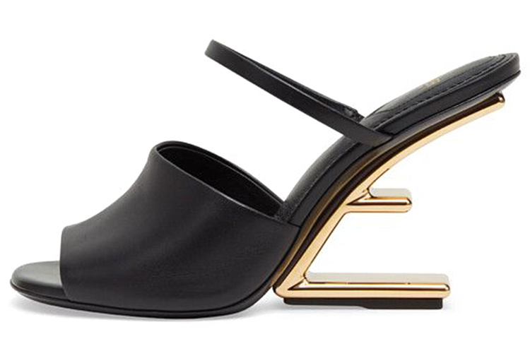 (W) Fendi First Sandal 'Leather High Heels - Black'