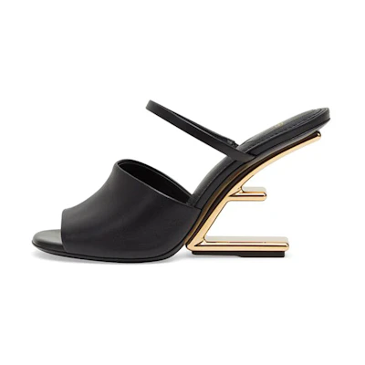 (W) Fendi First Sandal 'Leather High Heels - Black'