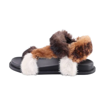 (W) Fendi Flat Sandal 'Brown Logo Strap'