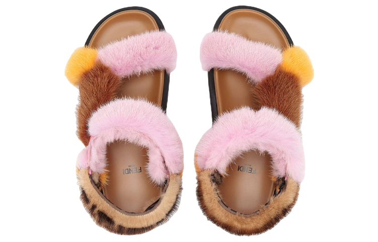 Shop (Women) Fendi Flat Sandals 'Pink Feel' 8X8300AI1GF1H15