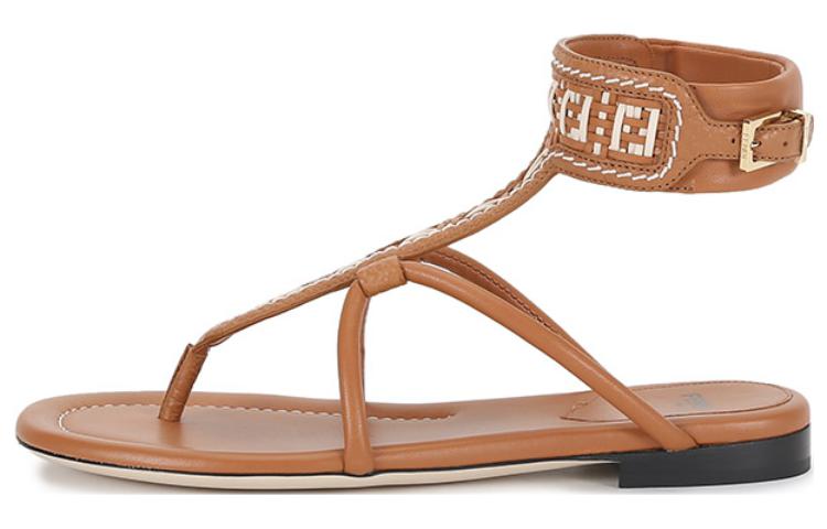 (Women) Fendi Flat Thong Sandals 'Brown FF Monogram' 8Y8095AEH6F1D1W