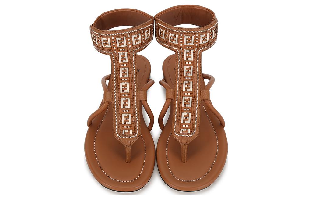 Purchase (W) Fendi Flache Zehentrenner-Sandalen ''Braun FF-Monogramm'' 8Y8095AEH6F1D1W