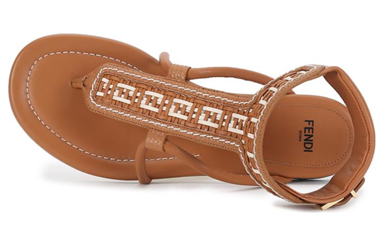 Details for (W) Fendi Flache Zehentrenner-Sandalen ''Braun FF-Monogramm'' 8Y8095AEH6F1D1W
