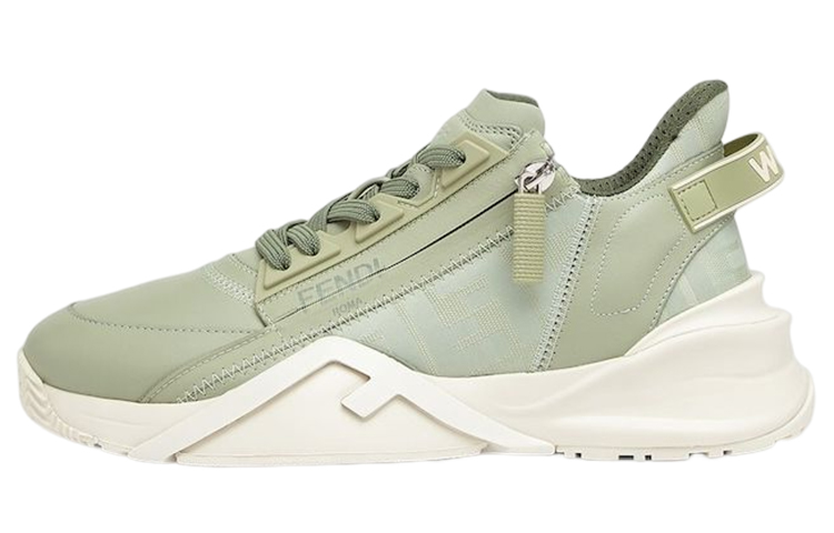 (W) Fendi Flow Low Top White 'Green'