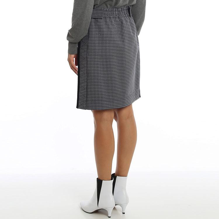 Shop (W) FENDI FW20 Falda Lápiz A-Line de Cuadros de Cintura Alta Gris Casual. FQ7149AC6RF1BGT