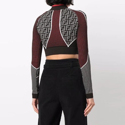 (Women) FENDI FW21 Black Cropped Long-Sleeve T-Shirt with Classic Logo. FAF158AGMAF1ENI Shop (Women) FENDI FW21 Black Cropped Long-Sleeve T-Shirt with Classic Logo. FAF158AGMAF1ENI