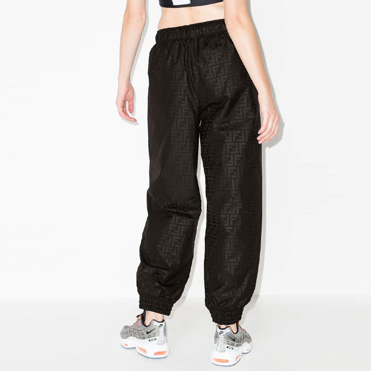 Shop (W) FENDI FW21 黑色針織運動褲 全幅Logo印花設計 FAB228AGMKF1ENI