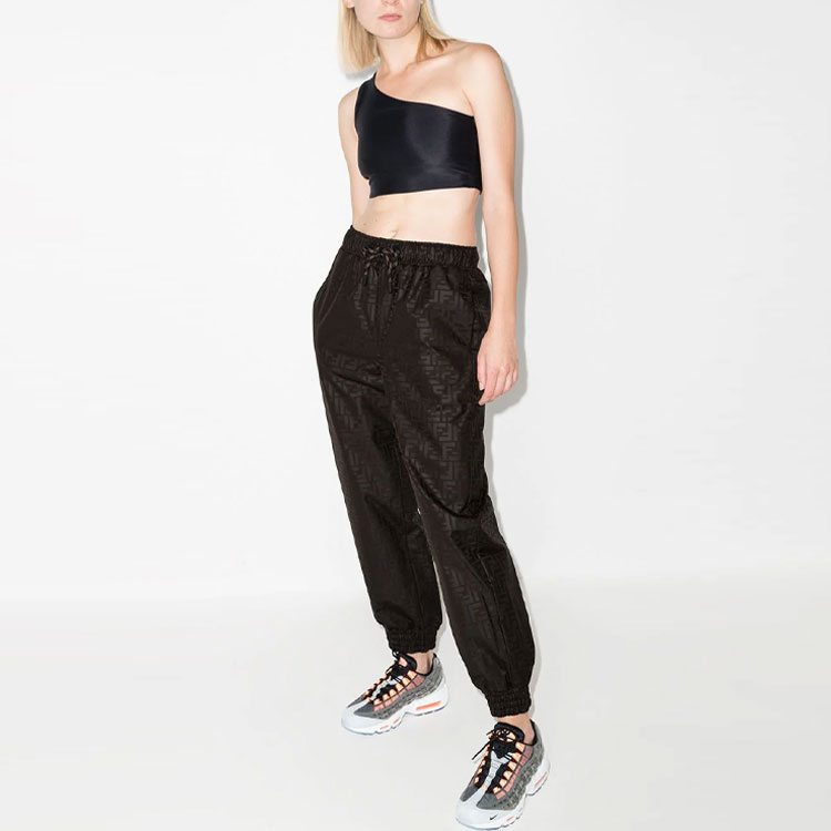 Purchase (W) FENDI FW21 黑色針織運動褲 全幅Logo印花設計 FAB228AGMKF1ENI