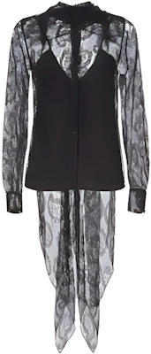 (Women) FENDI FW21 Black Lace Scarf Collar Long Sleeve Shirt. FS7821AD9LF0GME Buy (Women) FENDI FW21 Black Lace Scarf Collar Long Sleeve Shirt. FS7821AD9LF0GME