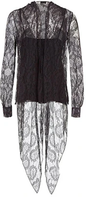 (Women) FENDI FW21 Black Lace Scarf Collar Long Sleeve Shirt. FS7821AD9LF0GME Lookbook (Women) FENDI FW21 Black Lace Scarf Collar Long Sleeve Shirt. FS7821AD9LF0GME
