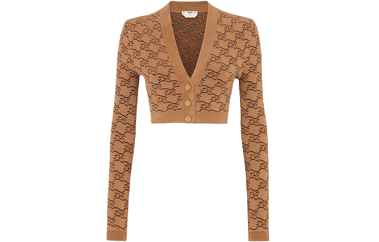 Order (W) 펜디 FW21 브라운 프린트 니트 스웨터. FZC896AHEDF1FLF