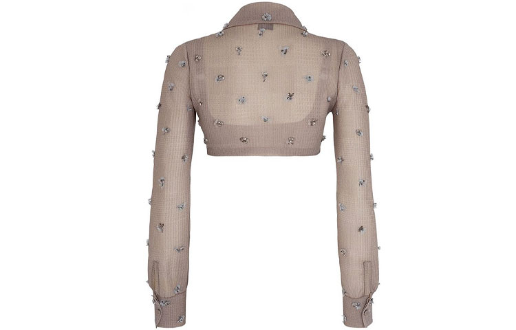 Lookbook (W) 펜디 FW21 크롭 긴소매 셔츠 퍼플 FZC901AHEGF1EPS