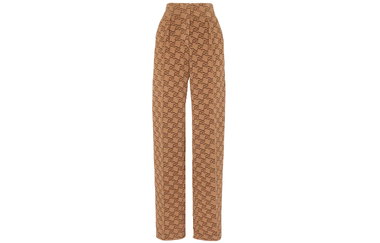 (Women) FENDI FW21 Jacquard High-Waist Straight-Leg Pants Women Brown. FZR735AHEDF1FLF