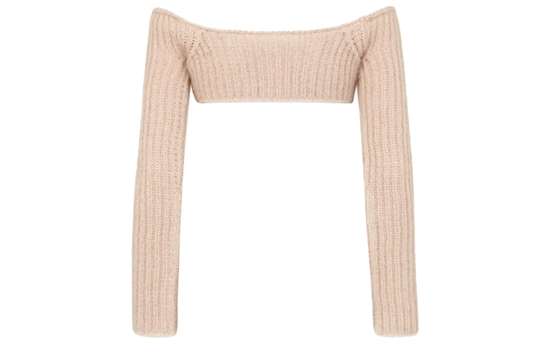 Lookbook (W) FENDI 2021秋冬粉紅露肩針織短版毛衣 FZX706AHE4F1ENM