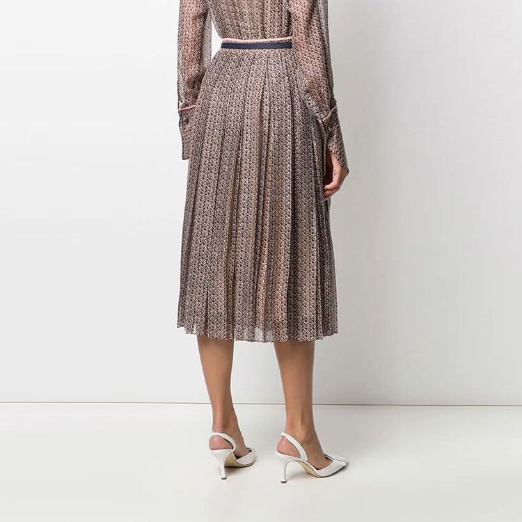 Shop (W) フェンディ FW21 プリント プリーツ カジュアル ミディスカート ブラウン FQ7133A5XGF19ES