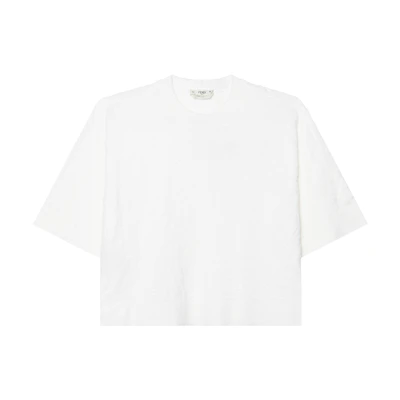 (Women) FENDI FW21 White Crewneck Short-Sleeve Sweater Casual Pullover. FZX673AGF2F0ZNM