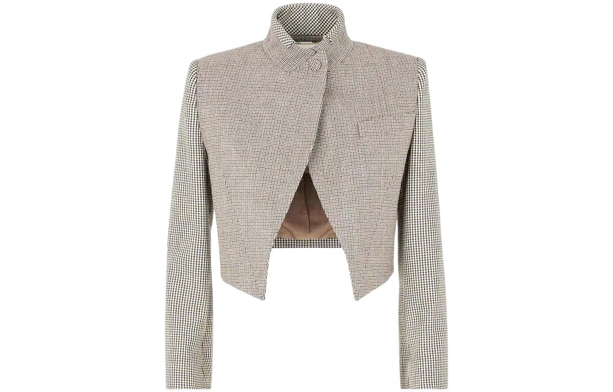 Order (W) FENDI FW22 米色格纹羊毛单排扣夹克. FJ7292AKSMF1IHB