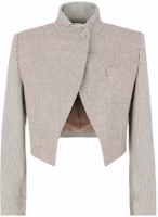Order (Women) FENDI FW22 Beige Checkered Wool Single-Breasted Jacket. FJ7292AKSMF1IHB