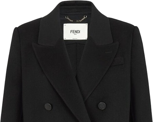 (W) FENDI FW22 Abrigo Largo Negro Doble Botonadura con Bolsillos. FF8948W1DF0GME Details for (W) FENDI FW22 Abrigo Largo Negro Doble Botonadura con Bolsillos. FF8948W1DF0GME