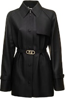 (Women) FENDI FW22 Black Tie-Waist Slim Fit Casual Long Sleeve Jacket. FPJ927ALBEF0GME (Women) FENDI FW22 Black Tie-Waist Slim Fit Casual Long Sleeve Jacket. FPJ927ALBEF0GME