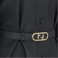 Cheap (Women) FENDI FW22 Black Tie-Waist Slim Fit Casual Long Sleeve Jacket. FPJ927ALBEF0GME