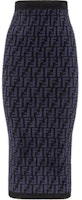(Women) FENDI FW22 Blue Logo Jacquard Casual Skirt FZQ687ALAPF10W3 (Women) FENDI FW22 Blue Logo Jacquard Casual Skirt FZQ687ALAPF10W3