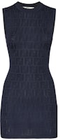 (Women) FENDI FW22 Blue Sleeveless Knit Dress with Solid Logo Cutout Design. FZDA93ABWQF1J79 (Women) FENDI FW22 Blue Sleeveless Knit Dress with Solid Logo Cutout Design. FZDA93ABWQF1J79