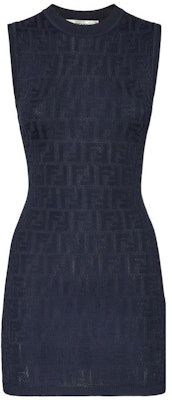 (Women) FENDI FW22 Blue Sleeveless Knit Dress with Solid Logo Cutout Design. FZDA93ABWQF1J79 Order (Women) FENDI FW22 Blue Sleeveless Knit Dress with Solid Logo Cutout Design. FZDA93ABWQF1J79
