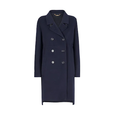 (Women) FENDI FW22 Blue Solid Single-Breasted Oversized Long Sleeve Coat. FF8950W18F1IHG