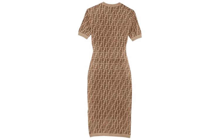 Lookbook (W) 芬迪FW22棕色标志针织短袖连衣裙 FZDA61ALAPF10W1