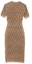 Lookbook (Women) FENDI FW22 Brown Logo Knit Short Sleeve Dress FZDA61ALAPF10W1