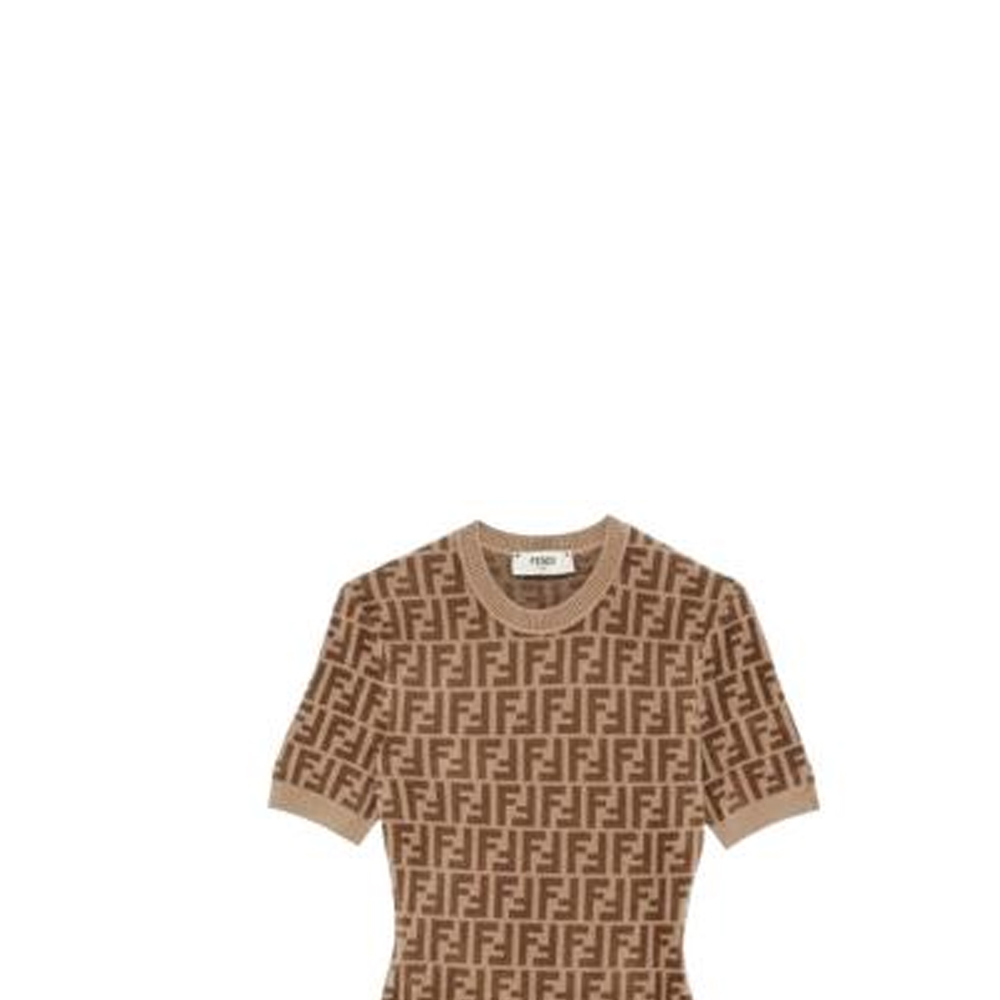 Purchase (W) 芬迪FW22棕色标志针织短袖连衣裙 FZDA61ALAPF10W1