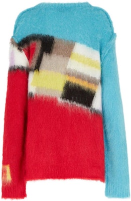 (Women) FENDI FW22 Colorblock Mohair Pullover Sweater Red FZX963AMDBF1527 Lookbook (Women) FENDI FW22 Colorblock Mohair Pullover Sweater Red FZX963AMDBF1527