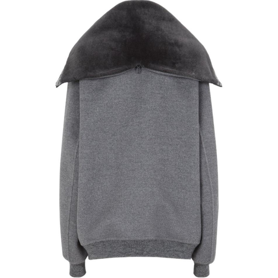 Lookbook (W) FENDI FW22 灰色单排扣长袖夹克外套带口袋 FJ7295A5HDF1IHH