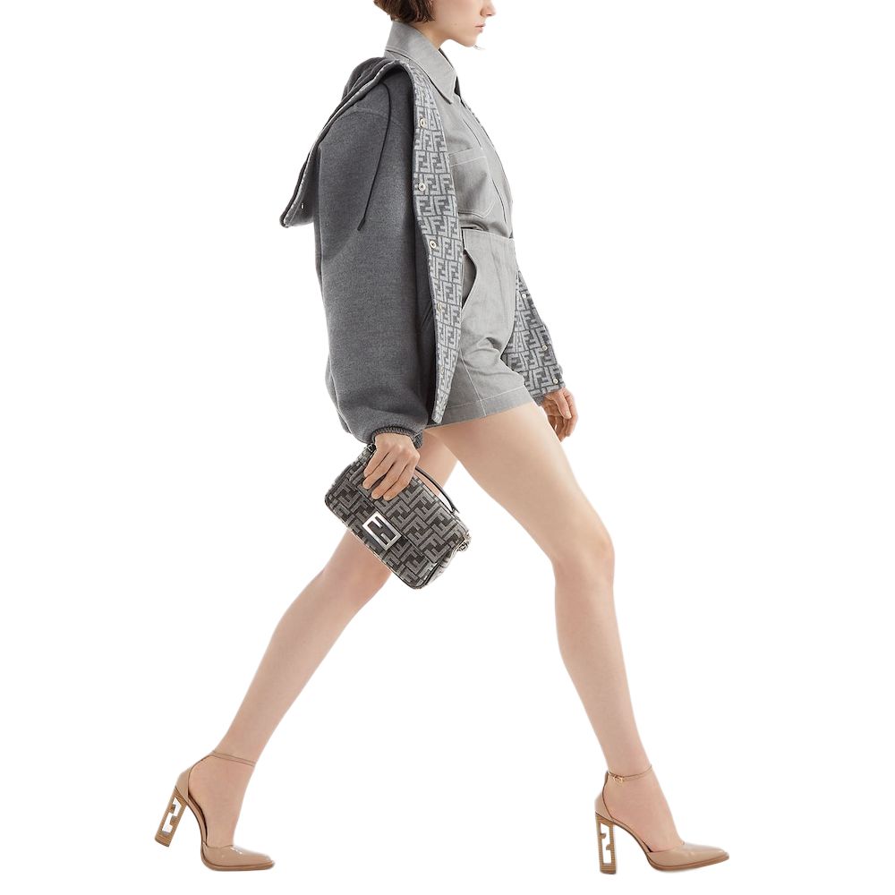 Shop (W) FENDI FW22 灰色单排扣长袖夹克外套带口袋 FJ7295A5HDF1IHH