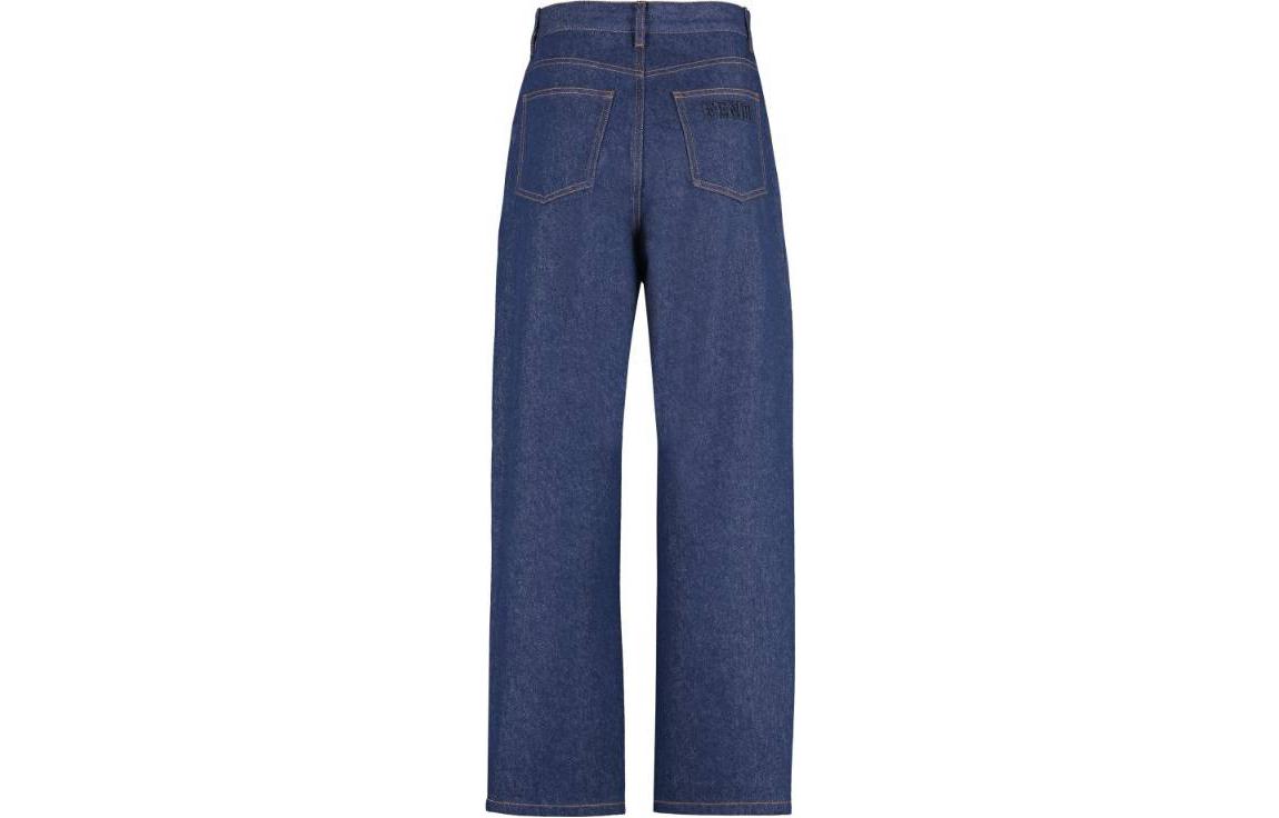 Lookbook (W) FENDI 2022秋冬高腰直筒牛仔裤蓝色 FLP651-ALC1F-0QA2