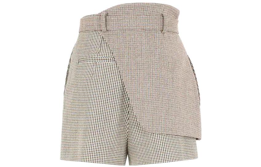 (Women) FENDI FW22  High-Waist Straight-Leg Plaid Shorts Khaki. FR6410AKSMF1IHB 圖 4