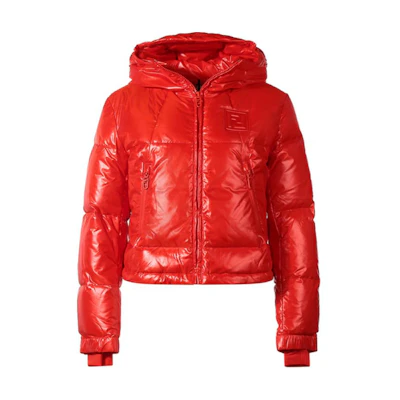 (Women) FENDI FW22 Solid Color Down Jacket Hooded Zip-Up - Orange Red FAN095AK85F1IHE