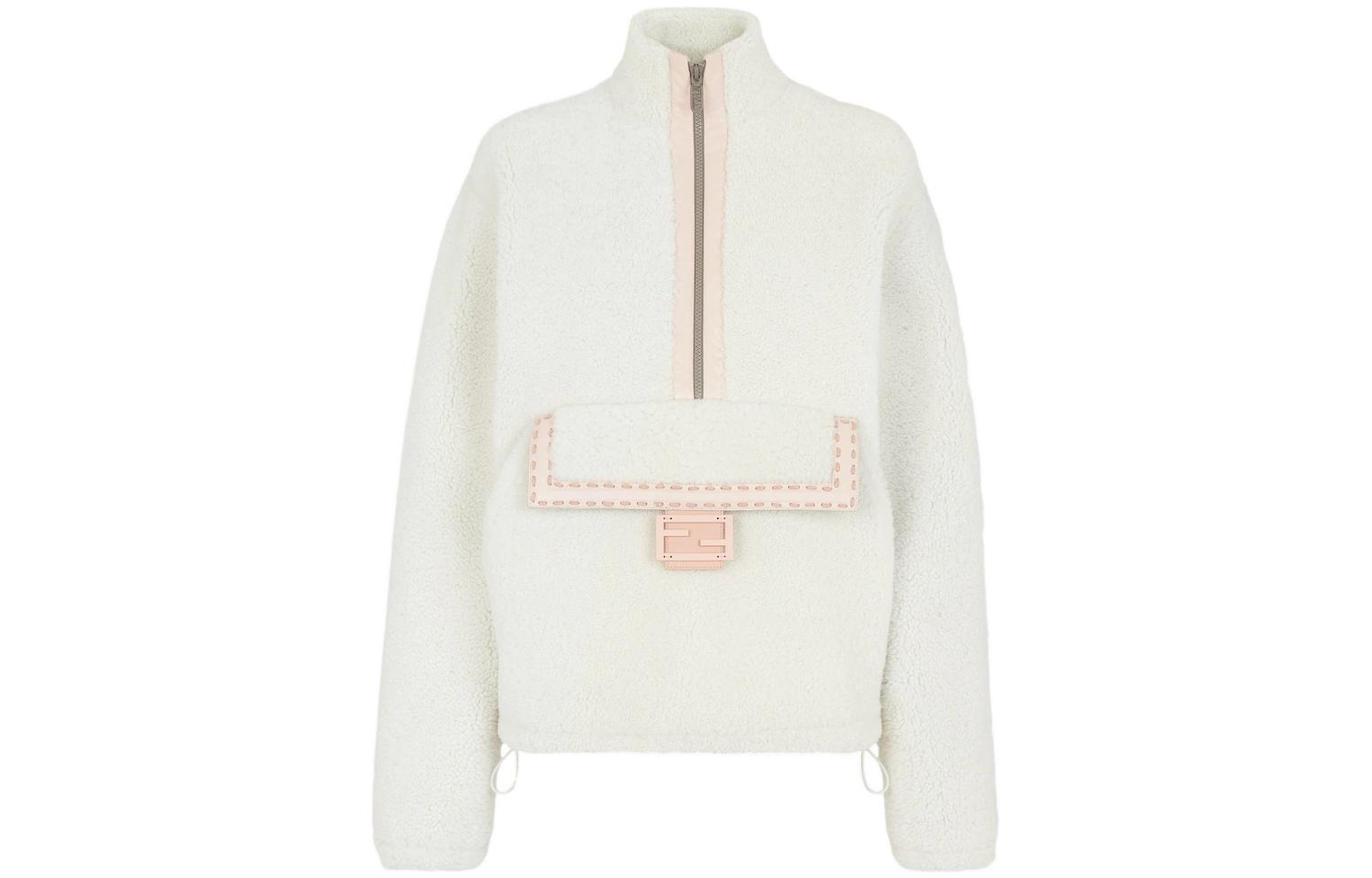 (Women) FENDI FW22  White High-Neck Half-Zip Long-Sleeve Jacket. FM5329ALQ6F1GGM 圖 2