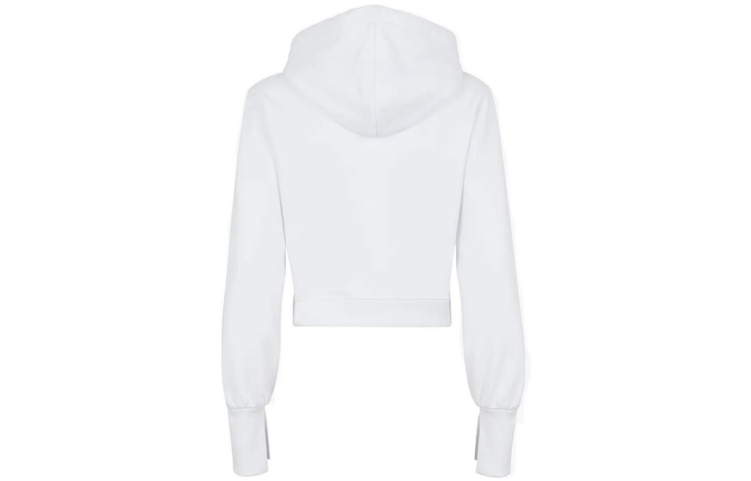 Lookbook (Women) FENDI FW22  White Knit Hoodie with Large Logo Embroidery. FS7516ALCBF0ZNM